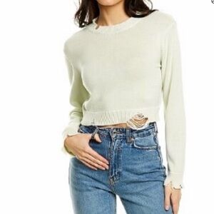 Mint distressed cropped Sweater